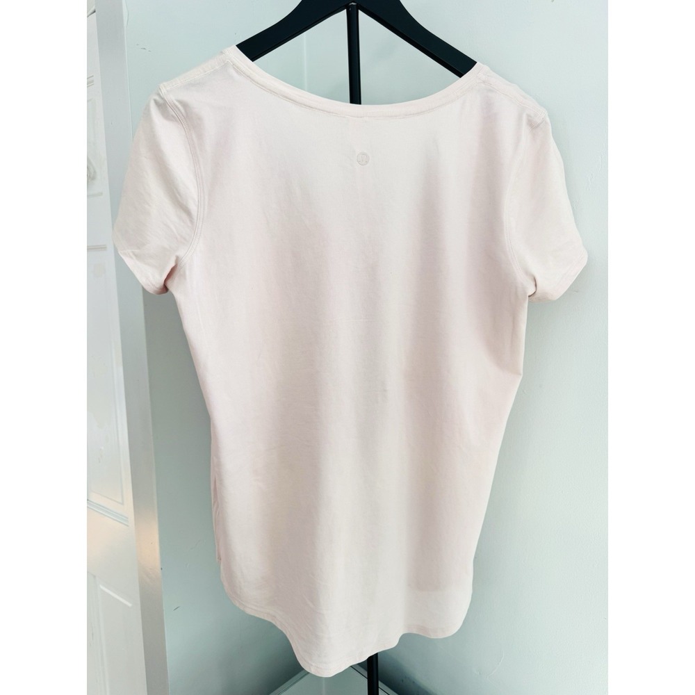 Lululemon Pink Pima Cotton Love V-Neck Tee Size 8 Athletic‎ Yoga Top - Picture 2 of 6